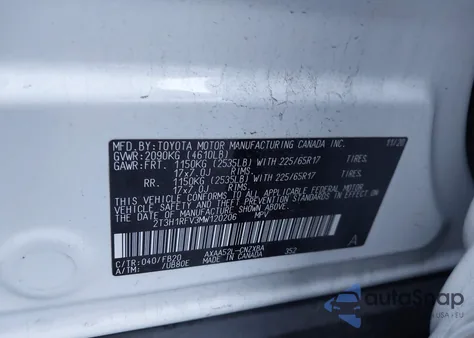 2021 Toyota Rav4 Le from USA, damaged, VIN 2T3H1RFV3MW120206